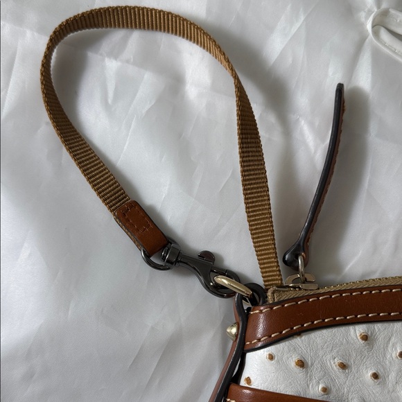 Dooney & Bourke Ostrich White and Tan Clutch - Picture 8 of 8